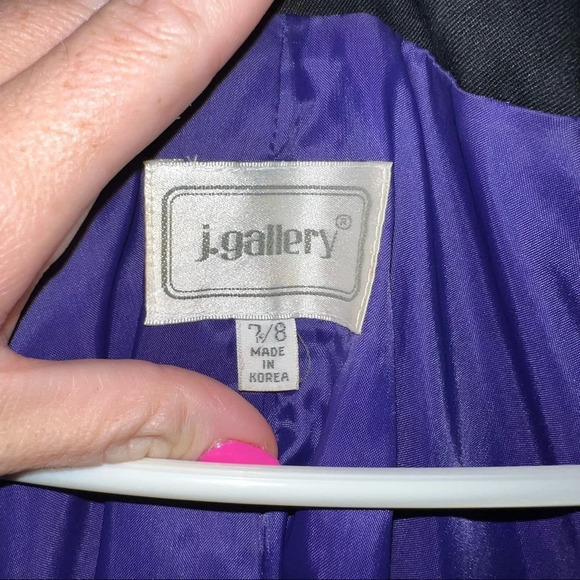 J. Gallery Vintage Royal Purple and Black Button Cape Coat, Women’s Size 8 - Picture 9 of 11